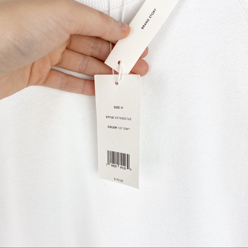 VINCE Raglan Sleeve Pullover White Medium - Picture 4 of 8